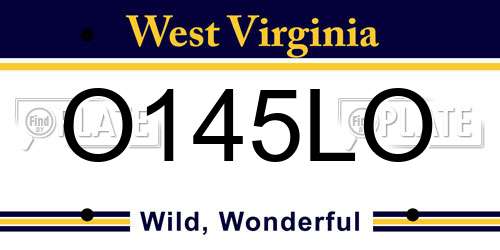O145LO West Virginia License Plate