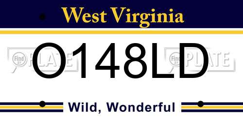 O148LD West Virginia License Plate
