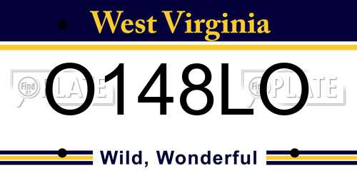 O148LO West Virginia License Plate