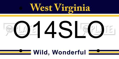 O14SLO West Virginia License Plate