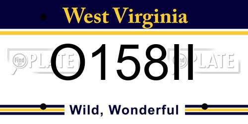 O158II West Virginia License Plate