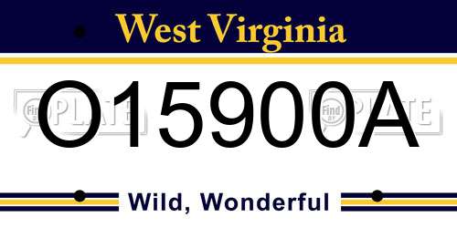 O15900A West Virginia License Plate