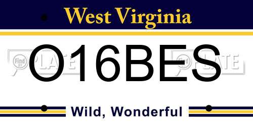 O16BES West Virginia License Plate
