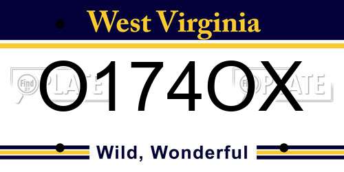 O174OX West Virginia License Plate