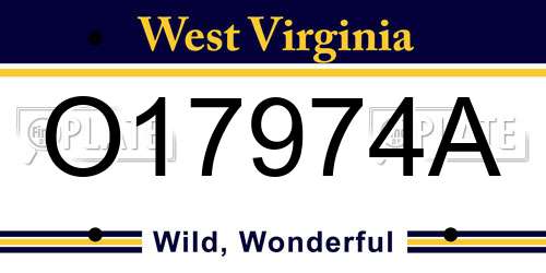 O17974A West Virginia License Plate