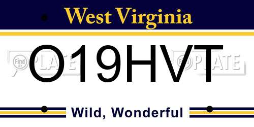 O19HVT West Virginia License Plate