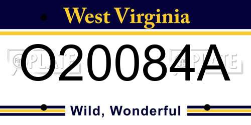 O20084A West Virginia License Plate