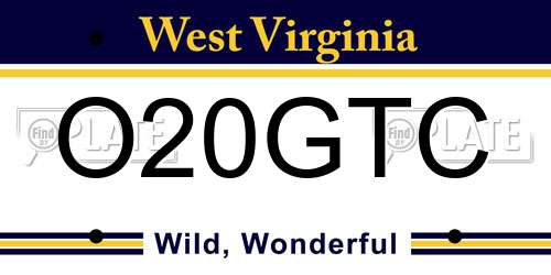O20GTC West Virginia License Plate