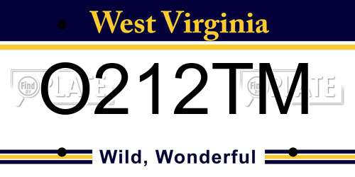 O212TM West Virginia License Plate