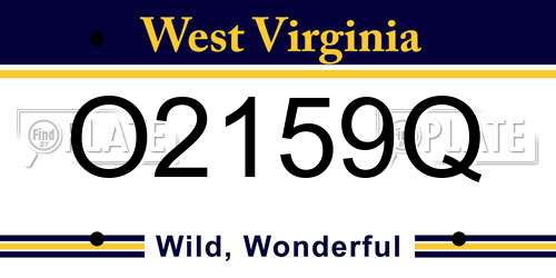 O2159Q West Virginia License Plate