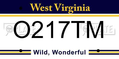 O217TM West Virginia License Plate