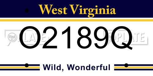 O2189Q West Virginia License Plate