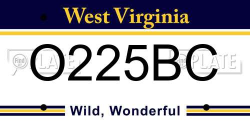 O225BC West Virginia License Plate