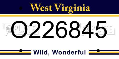 O226845 West Virginia License Plate