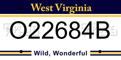 O22684B West Virginia License Plate