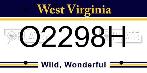 O2298H West Virginia License Plate