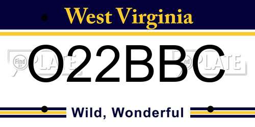 O22BBC West Virginia License Plate