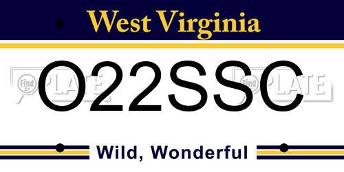 O22SSC West Virginia License Plate
