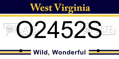 O2452S West Virginia License Plate