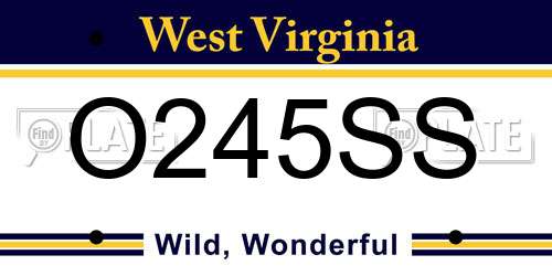 O245SS West Virginia License Plate