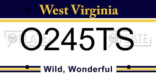 O245TS West Virginia License Plate