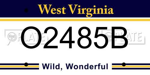O2485B West Virginia License Plate