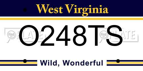 O248TS West Virginia License Plate
