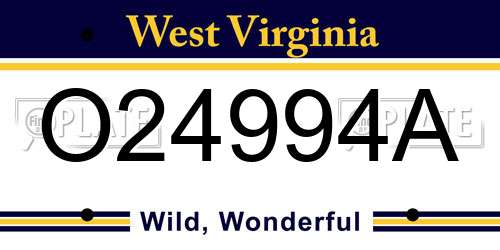 O24994A West Virginia License Plate