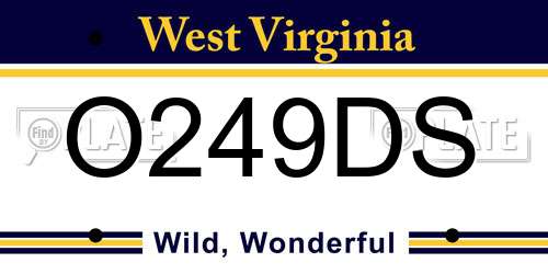 O249DS West Virginia License Plate