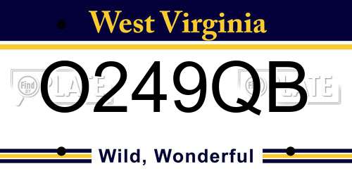 O249QB West Virginia License Plate