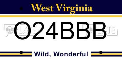 O24BBB West Virginia License Plate