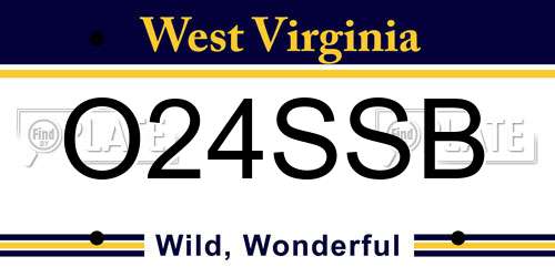 O24SSB West Virginia License Plate