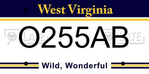 O255AB West Virginia License Plate
