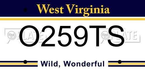 O259TS West Virginia License Plate