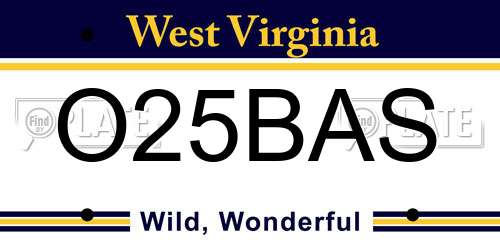 O25BAS West Virginia License Plate