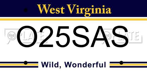 O25SAS West Virginia License Plate