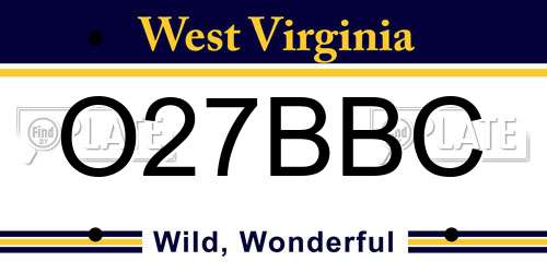 O27BBC West Virginia License Plate