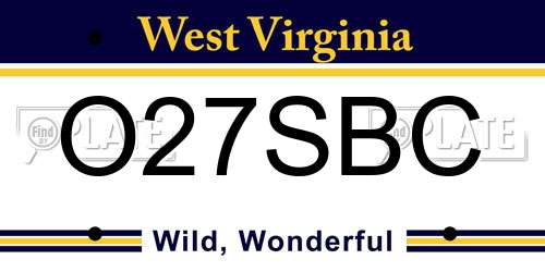 O27SBC West Virginia License Plate