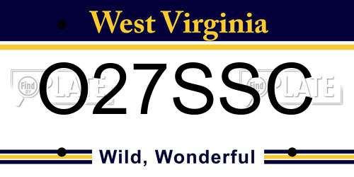 O27SSC West Virginia License Plate