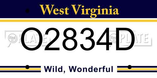 O2834D West Virginia License Plate