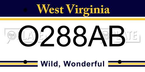 O288AB West Virginia License Plate