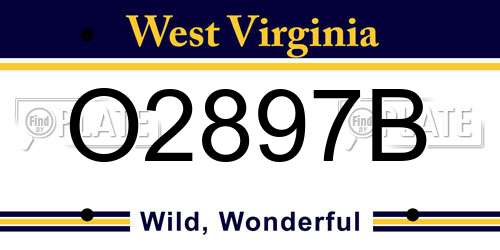 O2897B West Virginia License Plate