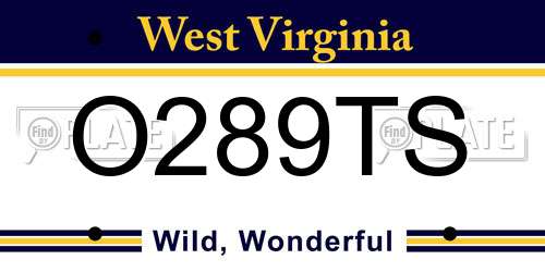 O289TS West Virginia License Plate