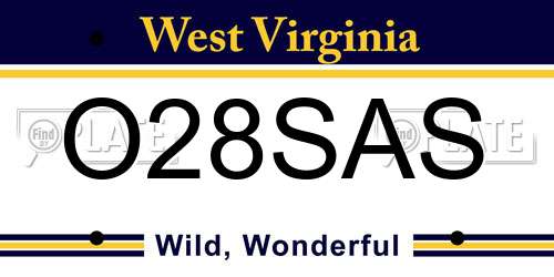 O28SAS West Virginia License Plate