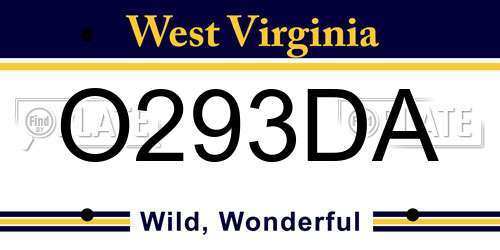 O293DA West Virginia License Plate