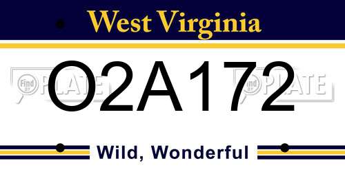 O2A172 West Virginia License Plate