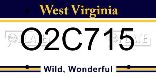 O2C715 West Virginia License Plate