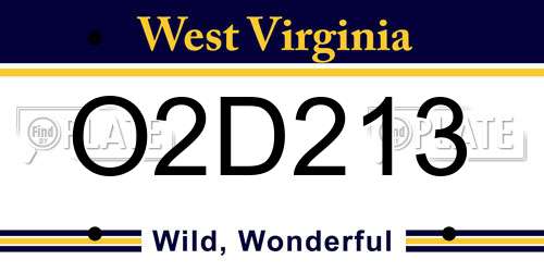 O2D213 West Virginia License Plate