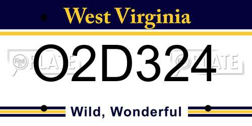 O2D324 West Virginia License Plate