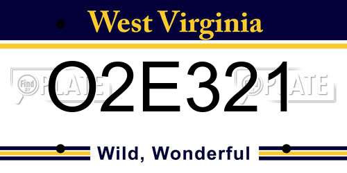 O2E321 West Virginia License Plate